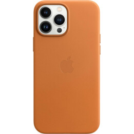 Étui en cuir Apple avec MagSafe pour iPhone 13 Pro Max - Marron doré