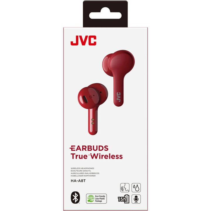JVC HA-A8T Bluetooth headphones with charging case/ 6h autonomy/ Red