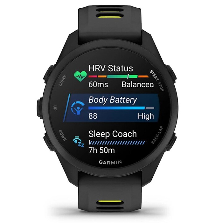 Garmin Forerunner 170 Music 3.05 cm (1.2") AMOLED 42 mm Digital 390 x 390 Pixels Touchscreen Black GPS (satellite)