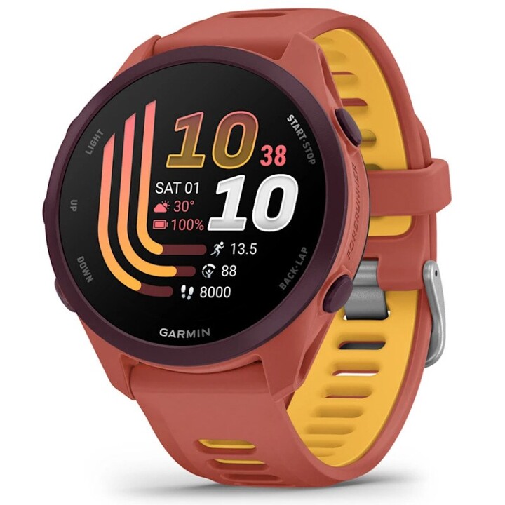 Garmin Forerunner 170 Music 3,05 cm (1,2") AMOLED 42 mm Digital 390 x 390 píxeis Ecrã tátil Rosa GPS (satélite)