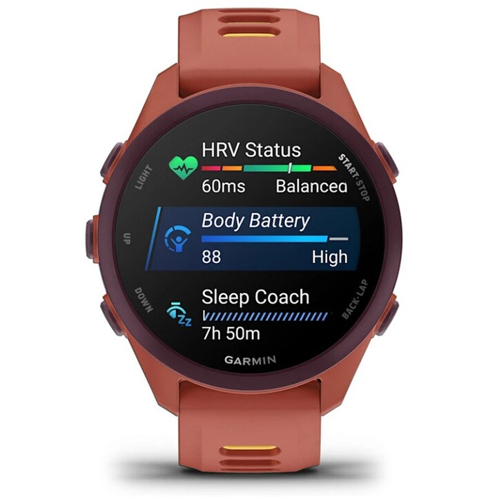 Garmin Forerunner 170 Music 3,05 cm (1,2") AMOLED 42 mm Digital 390 x 390 Pixel Touchscreen Rosa GPS (Satellit)