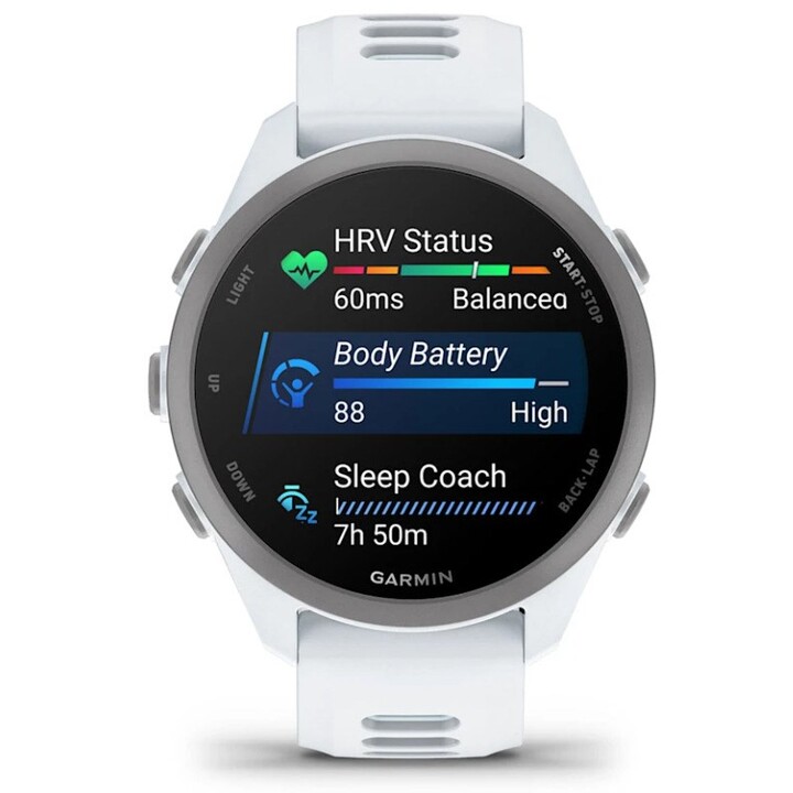Garmin Forerunner 170 Music, 3,05 cm (1,2"), AMOLED, 42 mm, digital, 390 x 390 píxeles, pantalla táctil, blanco, GPS (satélite)