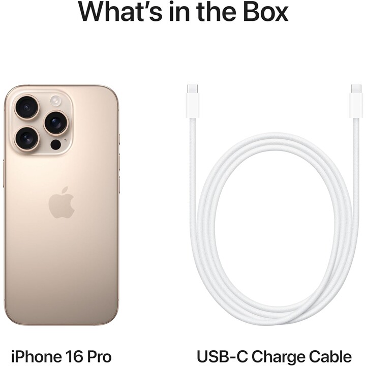 Apple iPhone 16 Pro 1 TB, 5G-Mobiltelefon mit Kamerasteuerung, 4K 120 fps, Dolby Vision, Titan Wüstensand