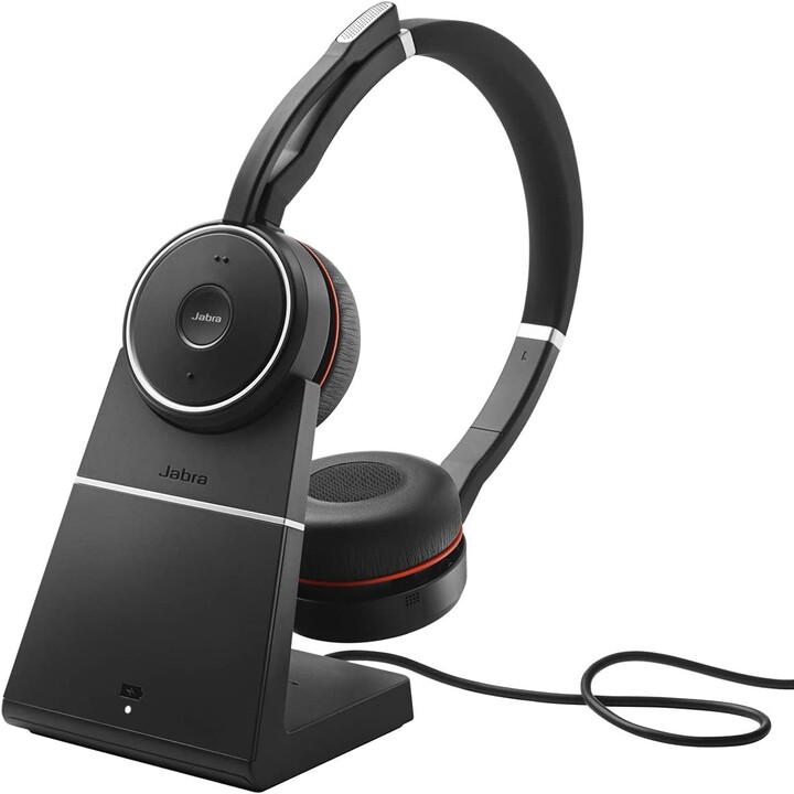 Jabra Evolve 75 SE UC Stereo Headset On-Ear (Bluetooth, sans fil, NFC, USB, station de charge)