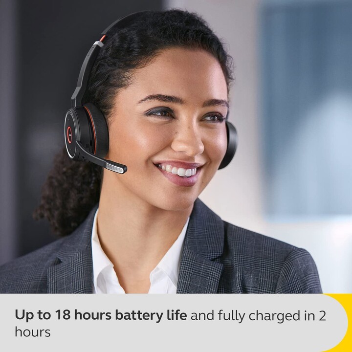Jabra Evolve 75 SE UC Stereo Headset On-Ear (Bluetooth, kabellos, NFC, USB, Ladestation)