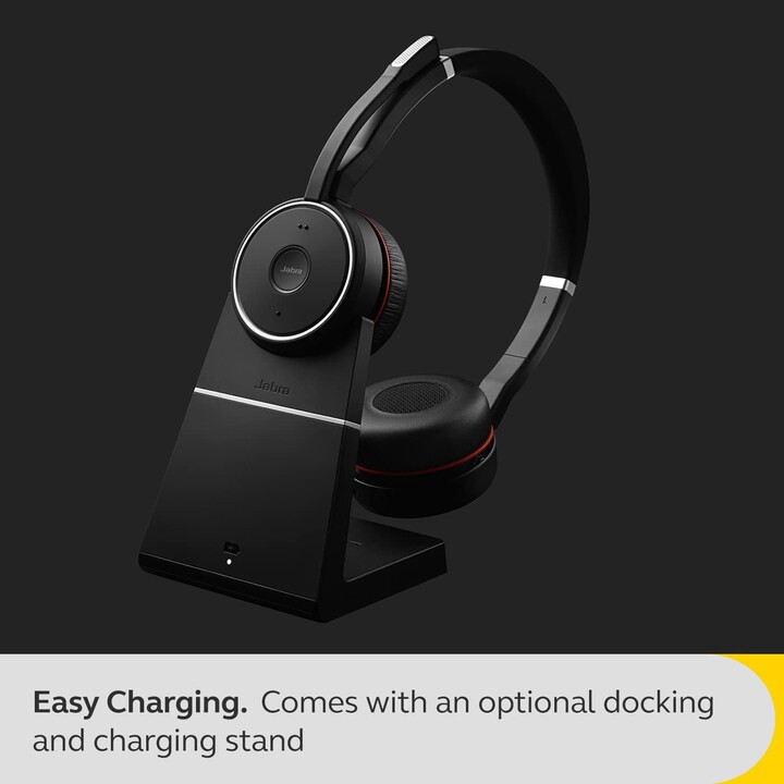 Jabra Evolve 75 SE UC Stereo Headset On-Ear (Bluetooth, kabellos, NFC, USB, Ladestation)