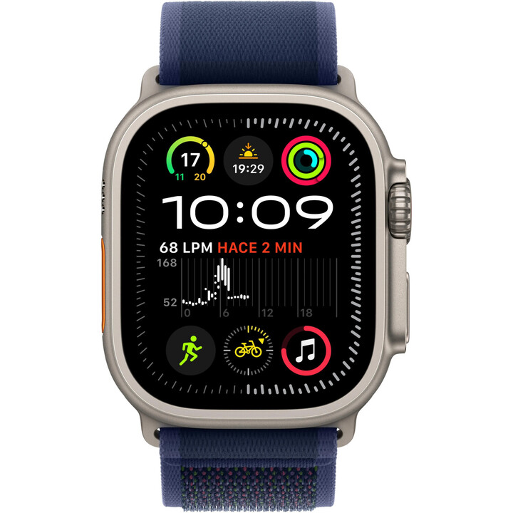 Apple Watch Ultra 2 GPS Cellular 49mm Natural Titanium Case with Loop Trail Blue Strap Size S/M