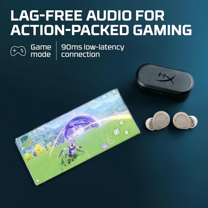 Fones de ouvido HyperX Cirro Buds Pro sem fio bege