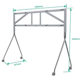 Suporte de chão duplo Yealink MB-D652 para MeetingBoard 65, cinza-prateado