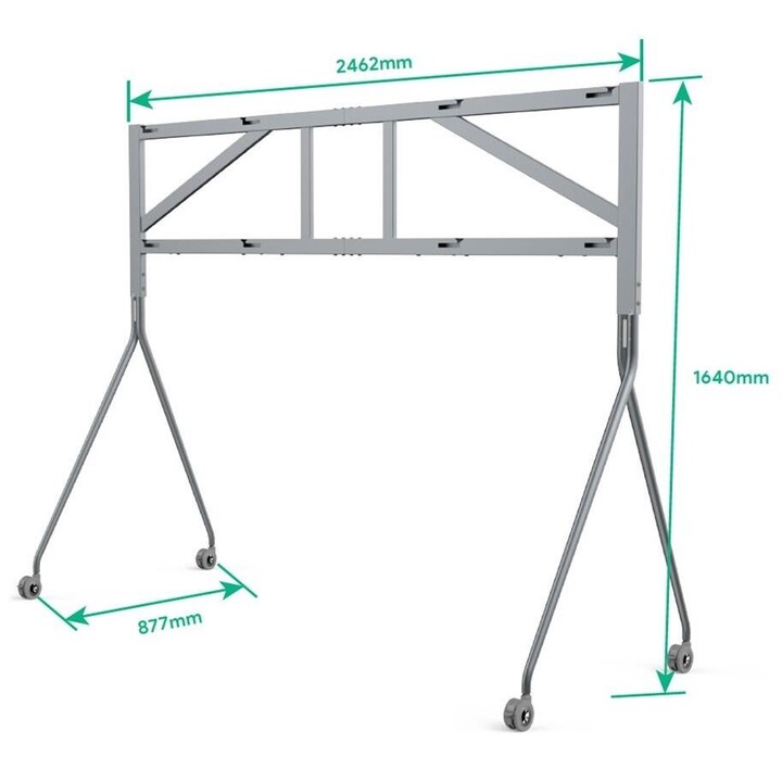 Suporte de chão duplo Yealink MB-D652 para MeetingBoard 65, cinza-prateado