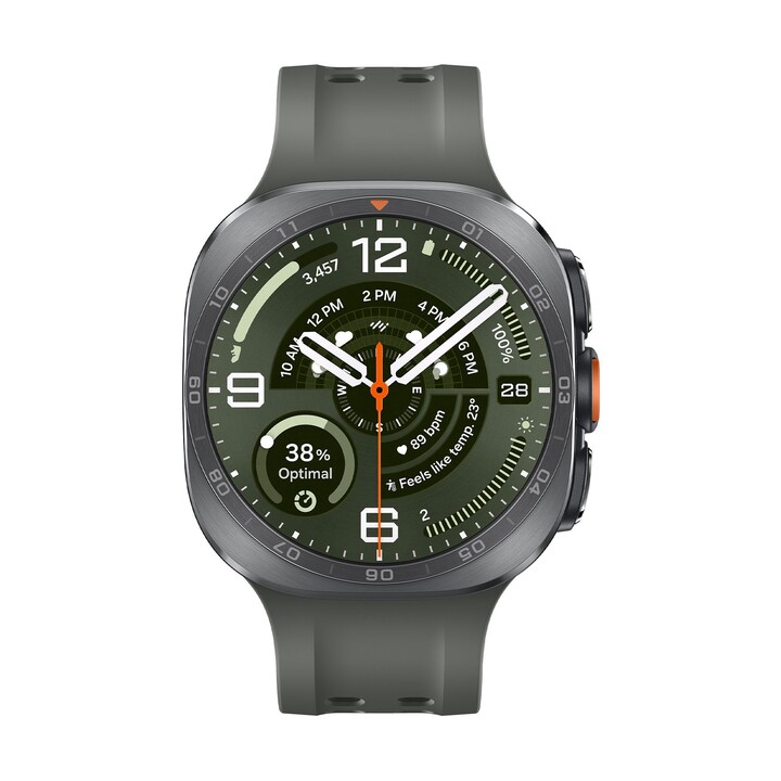 Samsung Galaxy Watch Ultra2 47 mm LTE Prateado Titânio (Titanium Silver) e bracelete Marine Band verde-oliva L715