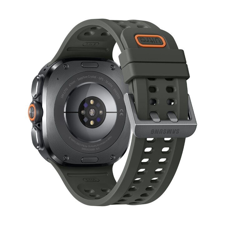 Samsung Galaxy Watch Ultra2 47 mm LTE Titanio Argento (Titanium Silver) con cinturino Marine Band color oliva L715