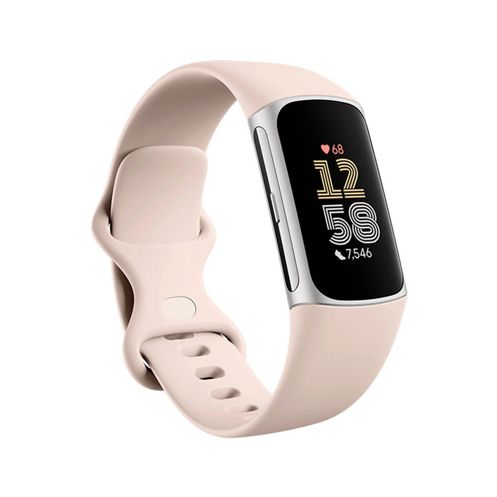 Fitbit Charge 6 Branco (Porcelain) com estrutura em alumínio prateado, recondicionado – Como novo