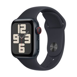 Apple Watch SE (2e génération) 2023 GPS + Cellular 40 mm, aluminium et bracelet sport noir (Midnight) - Taille S/M