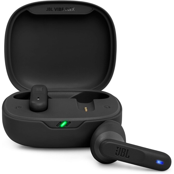 JBL Vibe Flex Bluetooth-Kopfhörer mit Ladeetui/ 8 Stunden Akkulaufzeit/ Schwarz
