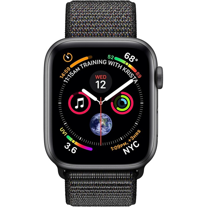 Apple Watch Series 4 GPS Cellular 40mm Caixa de alumínio cinzenta espacial com bracelete loop preto Recondicionado