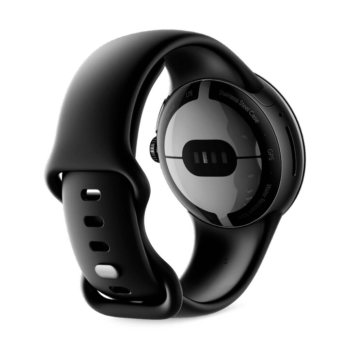 Google Pixel Watch LTE 41 mm Schwarz (Matte Black) und schwarzes Sportarmband (Obsidian) GA04300, generalüberholt – wie neu