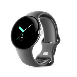 Google Pixel Watch WiFi 41 mm Prateado (Silver) e Bracelete Desportiva Cinzenta (Charcoal) Recondicionado - Como novo