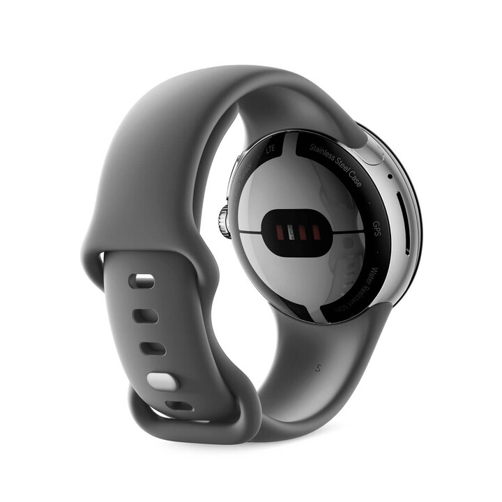 Montre Google Pixel Watch WiFi 41 mm argentée (Silver) avec bracelet sport gris (Charcoal), reconditionnée – Comme neuve