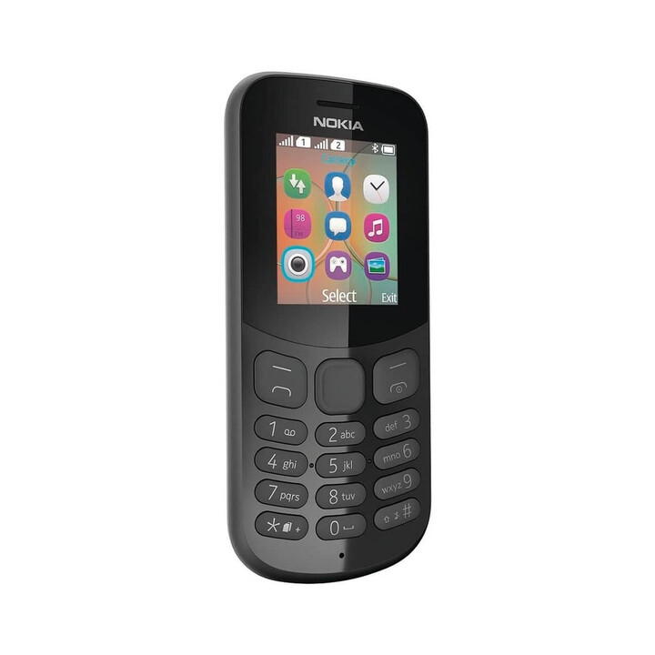 Nokia 130 (2017) Preto, Dual SIM, Recondicionado - Como novo