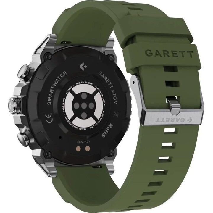 Reloj inteligente Garett Atom de acero plateado