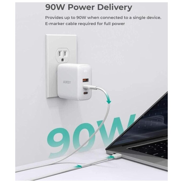 AUKEY PA-B6S Blanco Omni a Mix GaN ultrarrápido Wal