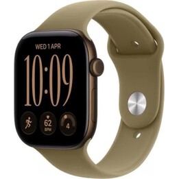 Relógio Series 12 GPS de 42 mm com caixa em alumínio cor de bronze escuro e bracelete desportivo em verde-oliva - M/L