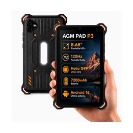AGM PAD P3 Compact Black 6+128GB - Tablette Renforcée 8,68" 120Hz HD+