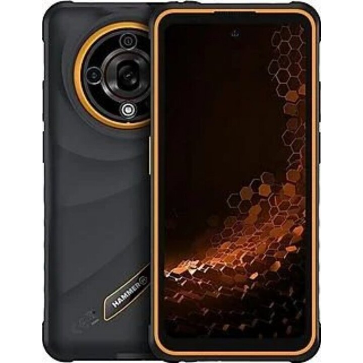 Smartphone HAMMER Iron 8GB 128GB, 6,56" LCD 6050 mAh Preto Laranja