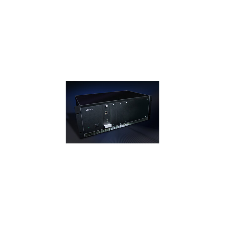 AGFEO ES 730 IT - Sistema Full-IP en rack 19" (negro), 4 HE, LAN, 3 slots de módulos, hasta 16 canales VoIP