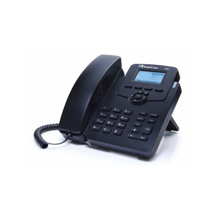 Téléphone IP AudioCodes SfB 405HD, Gigabit, PoE, noir, bloc d'alimentation