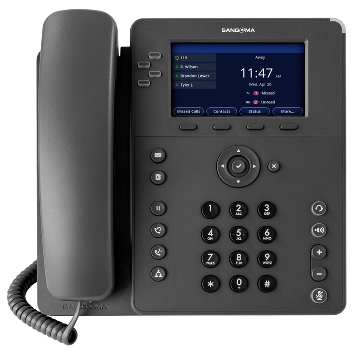 Sangoma Sangoma P320, 4 lignes, voix HD, Gigabit Ethernet, 1 port USB, écran couleur IPS 4,3 pouces**conditionné en cartons de 6