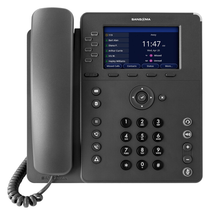 Sangoma Sangoma P325, 6 linhas, voz HD, Gigabit Ethernet, 1 porta USB, ecrã a cores IPS de 4,3"**embalado em caixas de 6 unidade