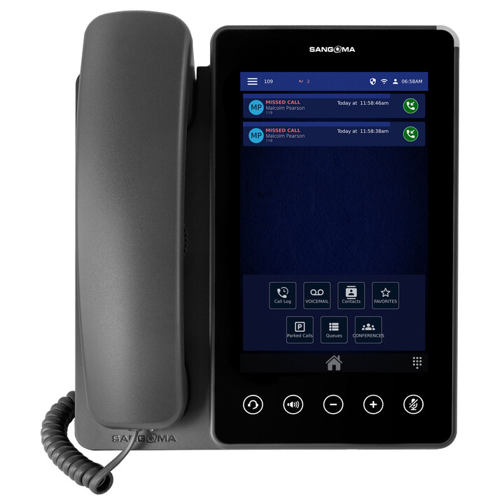 Sangoma Sangoma P370, 16 linhas, voz HD, Gigabit Ethernet, 2 portas USB, BT, Wi-Fi, ecrã tátil IPS a cores de 7" (800x1280)**emb