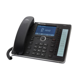 Telemóvel IP AudioCodes IP 445HD com PoE e GbE, na cor preta, com Bluetooth integrado e Wi-Fi de banda dupla