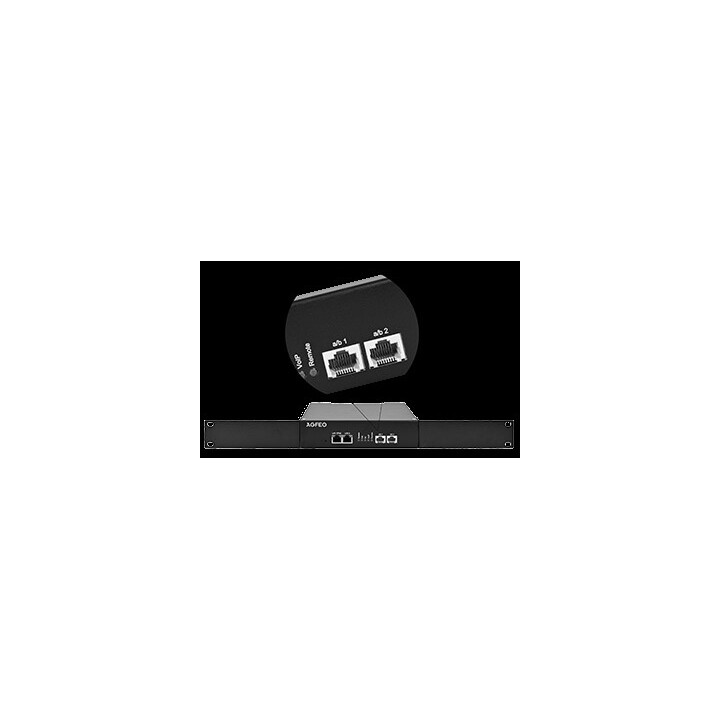 AGFEO ES 22 X IT - Sistema Full-IP em rack 19" 1U, 2 LAN, 2 analógicos, até 60 canais VoIP