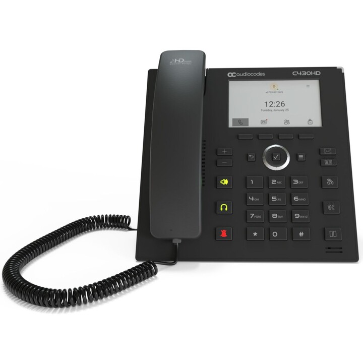 Téléphone IP AudioCodes Teams TEAMS-C430HD PoE GbE noir