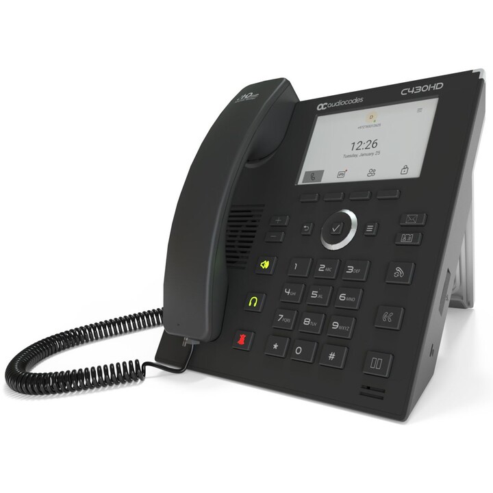 Téléphone IP AudioCodes Teams TEAMS-C430HD PoE GbE noir
