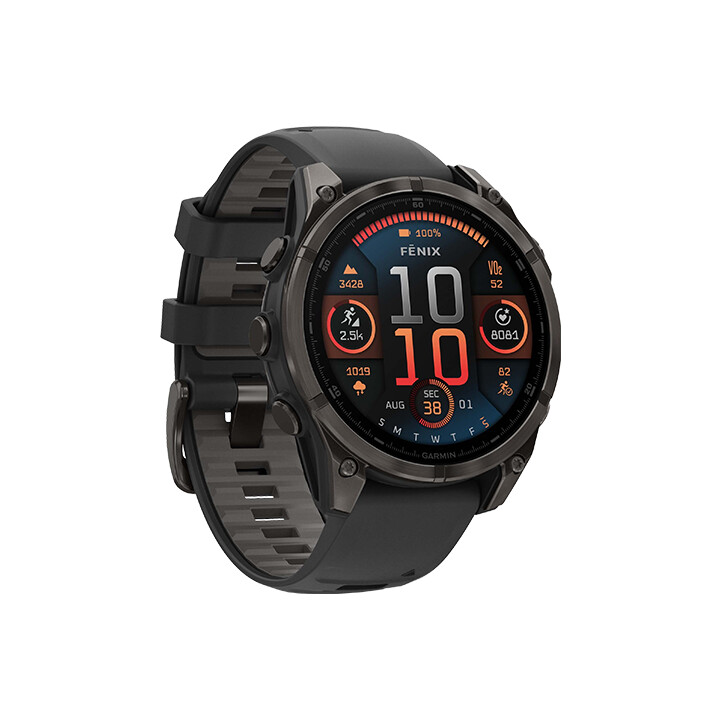 Orologio Garmin Fenix 8 Amoled Sapphire GPS 47 mm cinturino grigio carbonio - nero