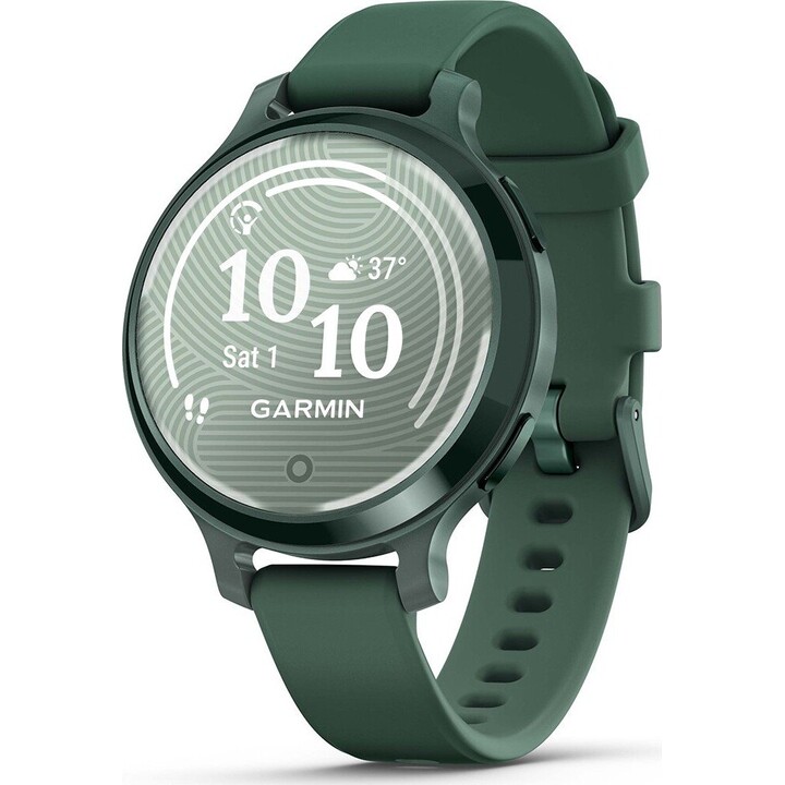 Garmin Lily 2 Smartwatch activo, GPS pequeño y elegante, incorporado, pantalla oculta, lente estampada, hasta 9 días, verde