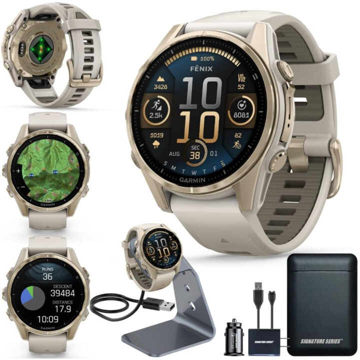 Garmin Fenix 8 43 mm Zafiro Oro Suave 