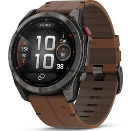 Garmin Fenix 8 Pro LTE 51 mm écran AMOLED saphir bracelet en cuir Garmin Titanium Noir