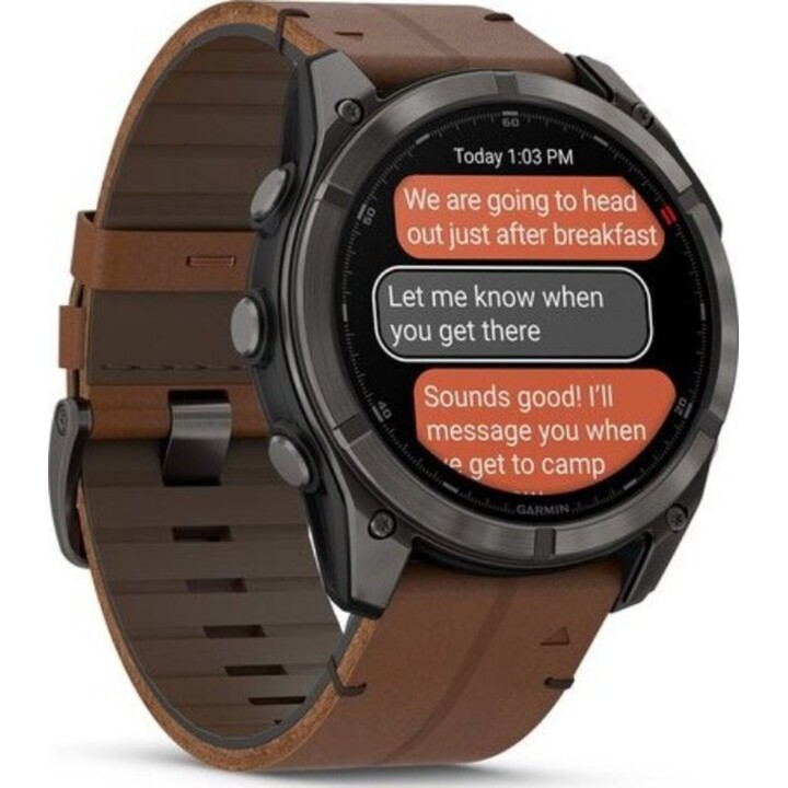 Garmin Fenix ​​8 Pro LTE 51mm Sapphire AMOLED Leather Strap Garmin Titanium Black