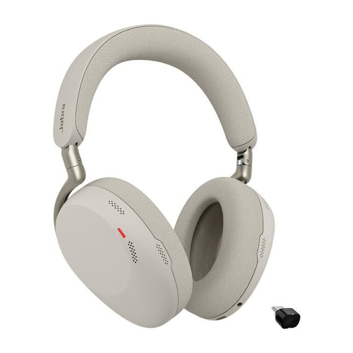 Jabra Evolve3 85 MS + Link 390c Auscultadores Sem Fios de Cabeça para Chamadas/Música USB Tipo C Bluetooth Cinzento
