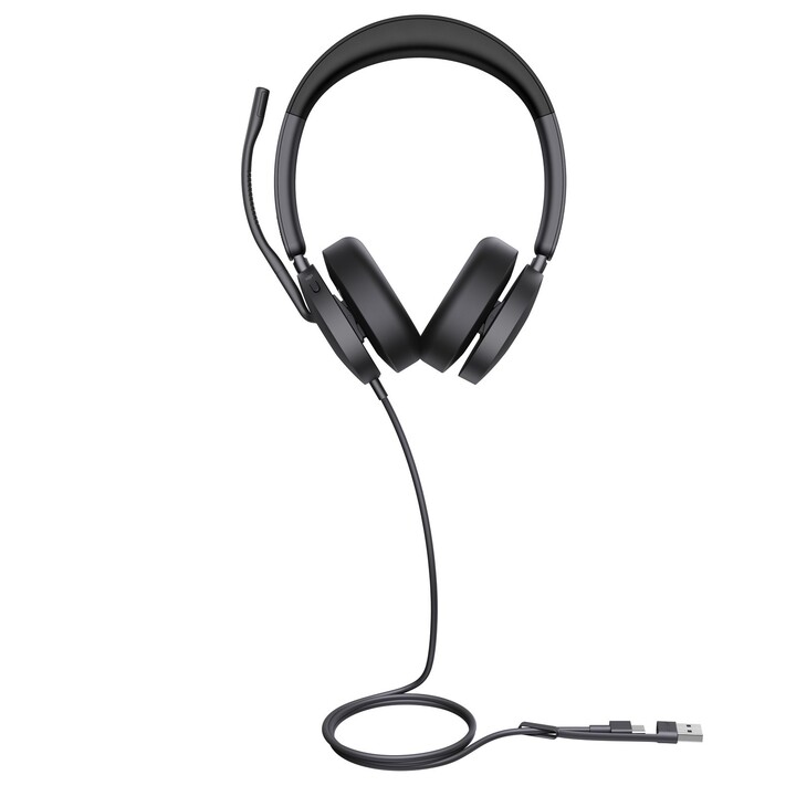 Yealink UH48 SE Dual Teams USB-C/A - Casque binaural avec micro-boom et réduction active du bruit