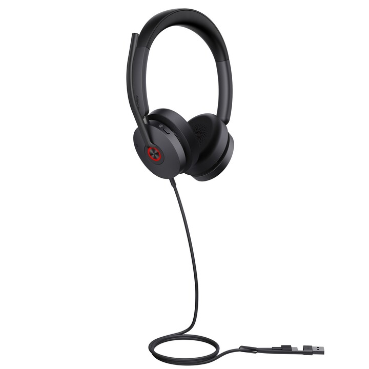 Yealink UH48 SE Dual Teams USB-C/A - Auscultadores binaurais com microfone boom e cancelamento ativo de ruído