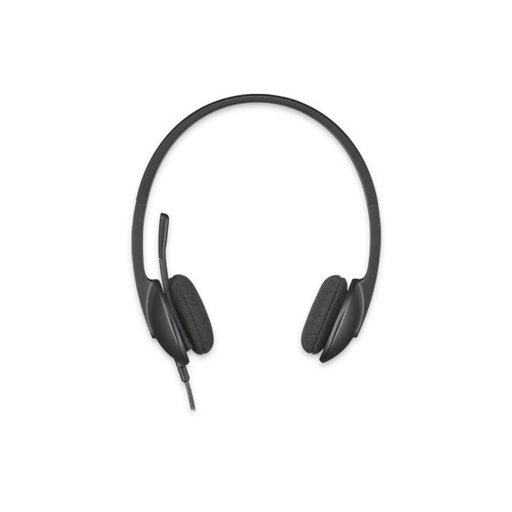 Logitech H340 Cuffie USB con Microfono con Cancellazione del Rumore, Archetto, Nero