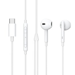 eSTUFF ES652200-BULK In-Ear Headphones with USB Type-C Cable, Microphone and Volume Control, White