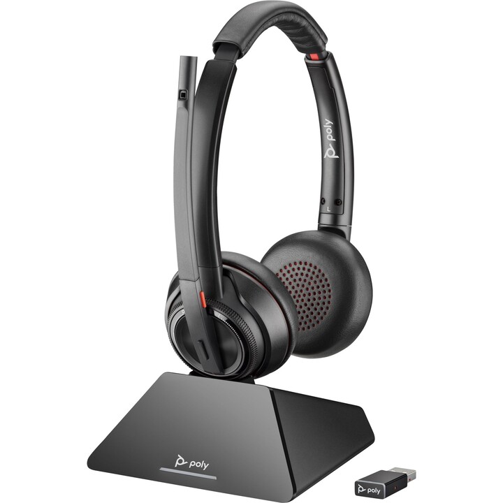 HP Poly Savi 8220 UC Casque sans fil DECT avec certification Microsoft Teams, USB-A, 1880-1900 MHz