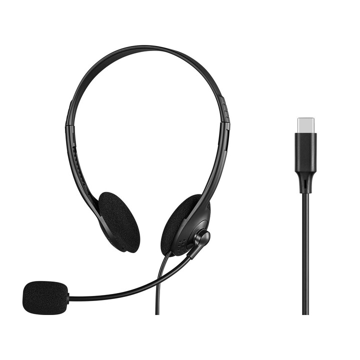 Sandberg Casque USB-C avec micro-casque, supra-auriculaire, noir, 68 g